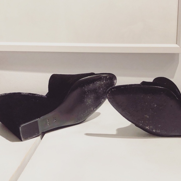 ALEXANDER WANG Crushed Velvet Black Mules Wedges - Picture 7 of 8